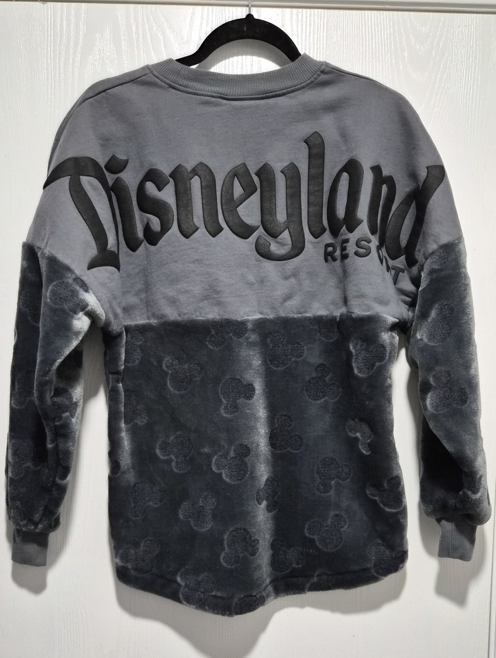 Disneyland Mickey Mouse Velour Gray Fleece Spirit Jersey Pullover Size XS - Picture 3 of 7